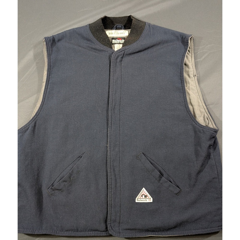 Bulwark FR Flame Resistant Nomex IIIA Quilted Vest Navy Blue 4XL-RG LNB2NV4